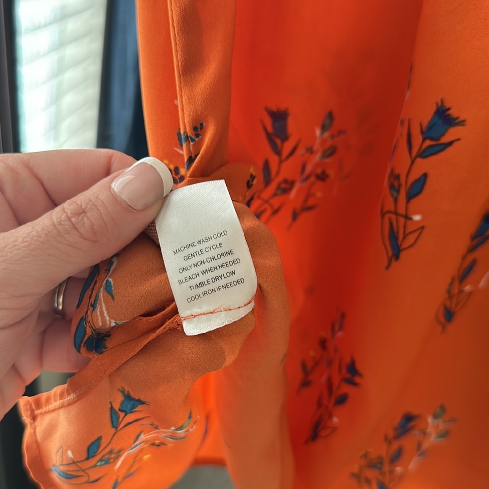 Daniel Rainn orange floral top XL - Picture 9 of 9